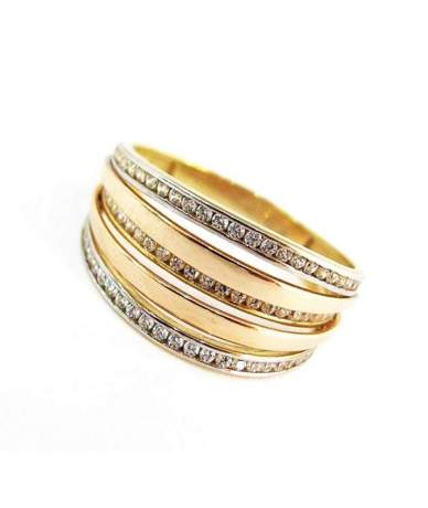 Kétszínű női arany gyűrű...
