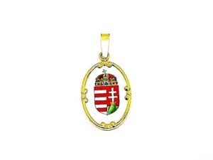 Arany címeres porcelán medál