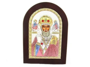 Ezüst Szent Miklós ortodox ikon
