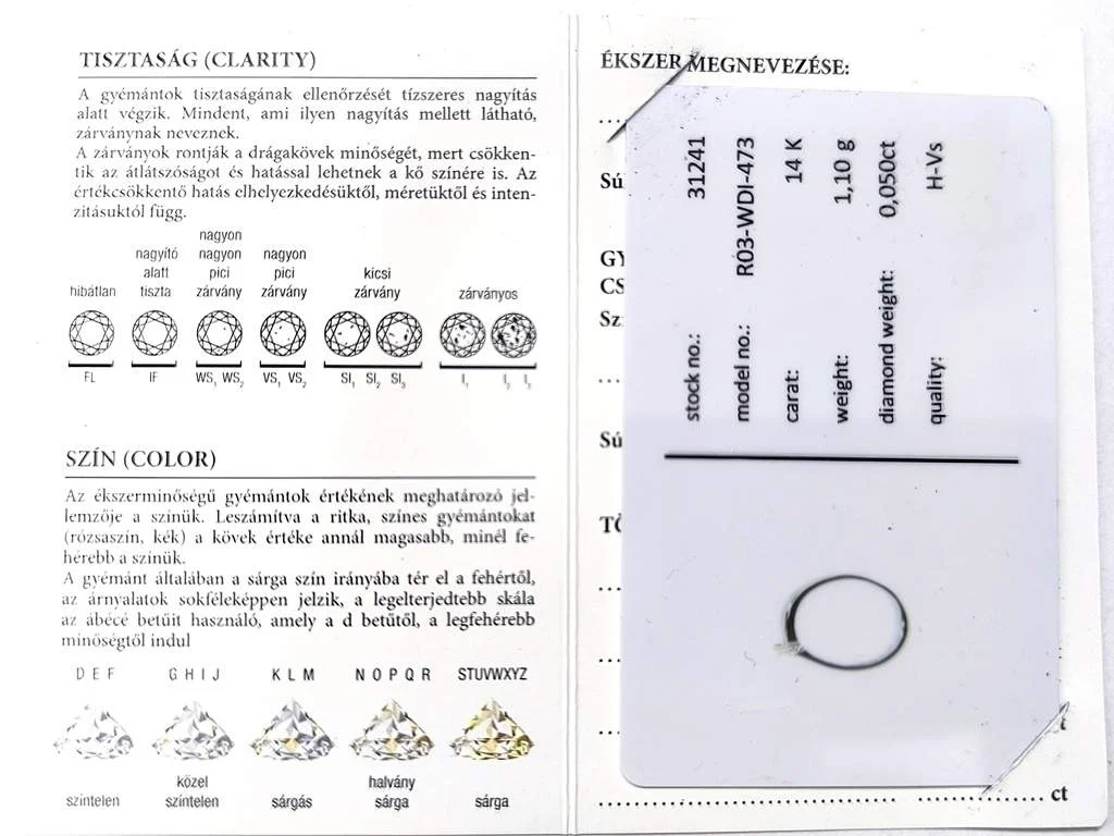 Fehérarany brilliáns csiszolású gyémánttal ékített női gyűrű - Image 9