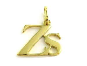 Sárga arany Zs betű medál