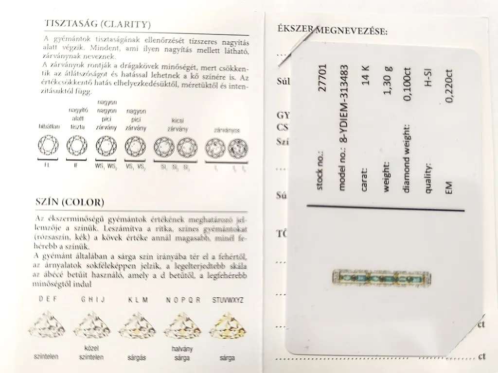 sárga arany medál smaragddal és gyémánttal