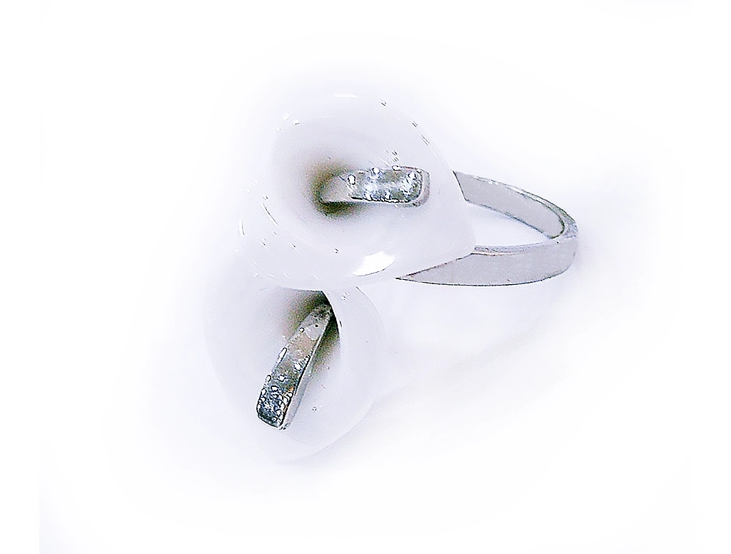 női ezüst gyűrű porcelán kála virágokkal