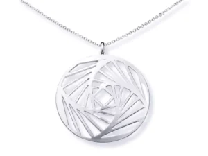 ezüst nyakék geometrikus mandala mintázatú függővel