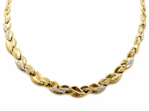 sárga fehérarany collier nyakék